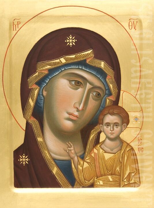 painted icon mother of god of kazan