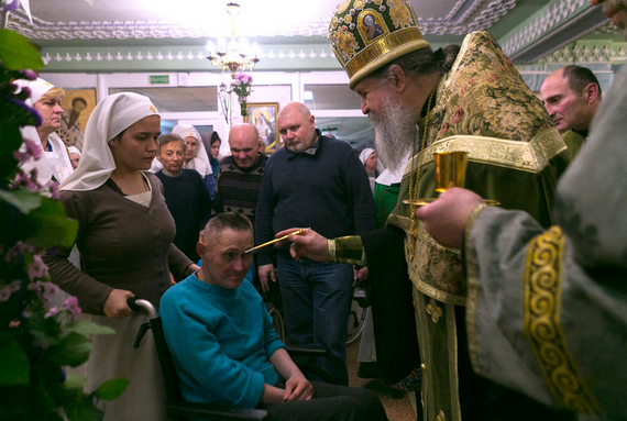 orthodox priest in boarding home
